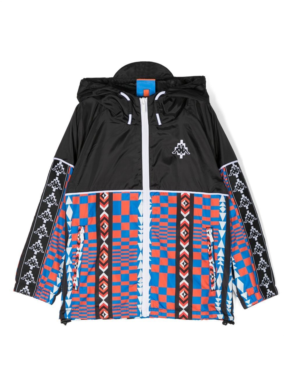 Marcelo Burlon County of Milan 胸处logo印花连帽夹克 - 黑色