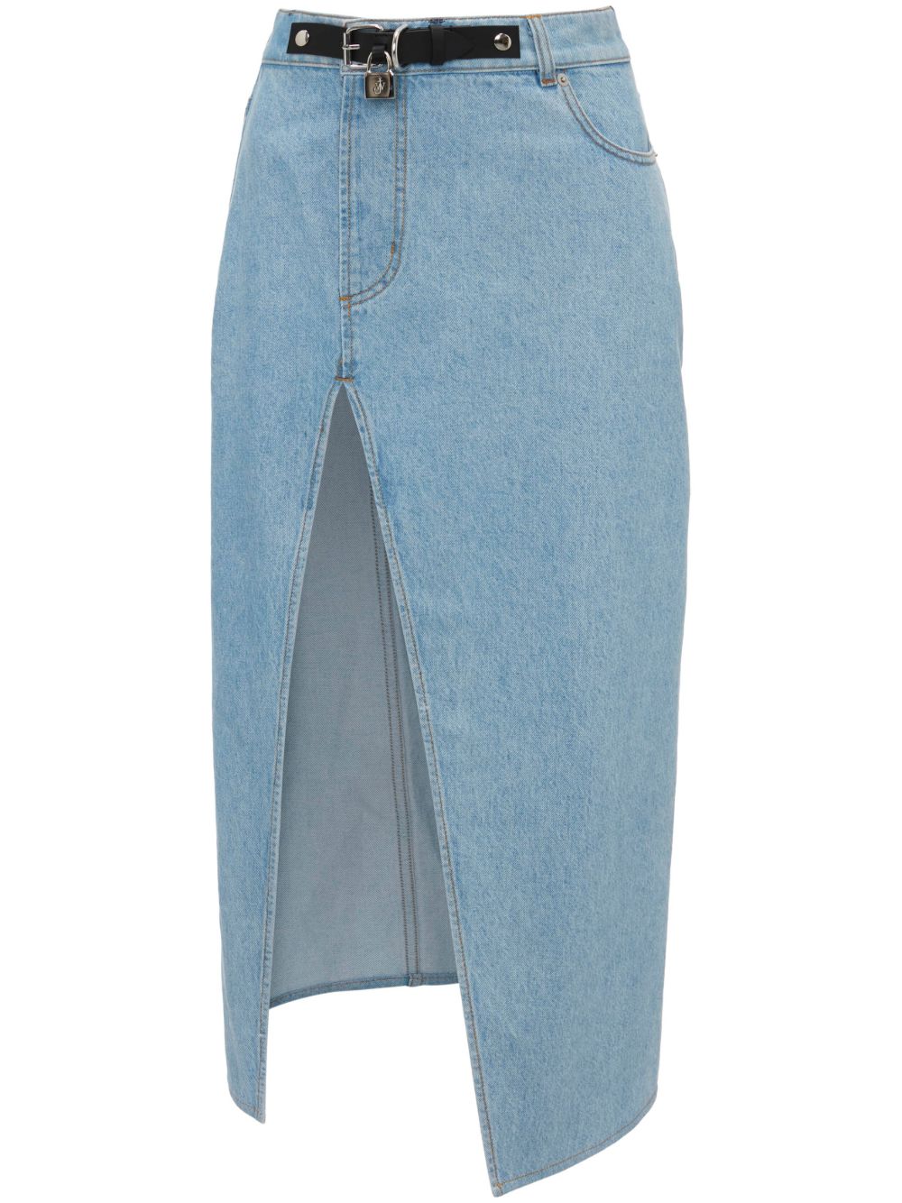 JW Anderson 不对称牛仔中长半身裙 - 蓝色
