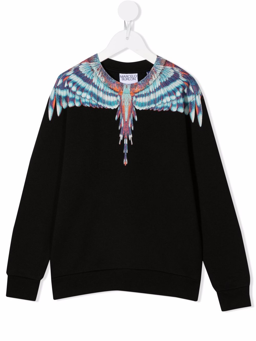Marcelo Burlon County Of Milan Kids Wings 印花棉卫衣 - 黑色