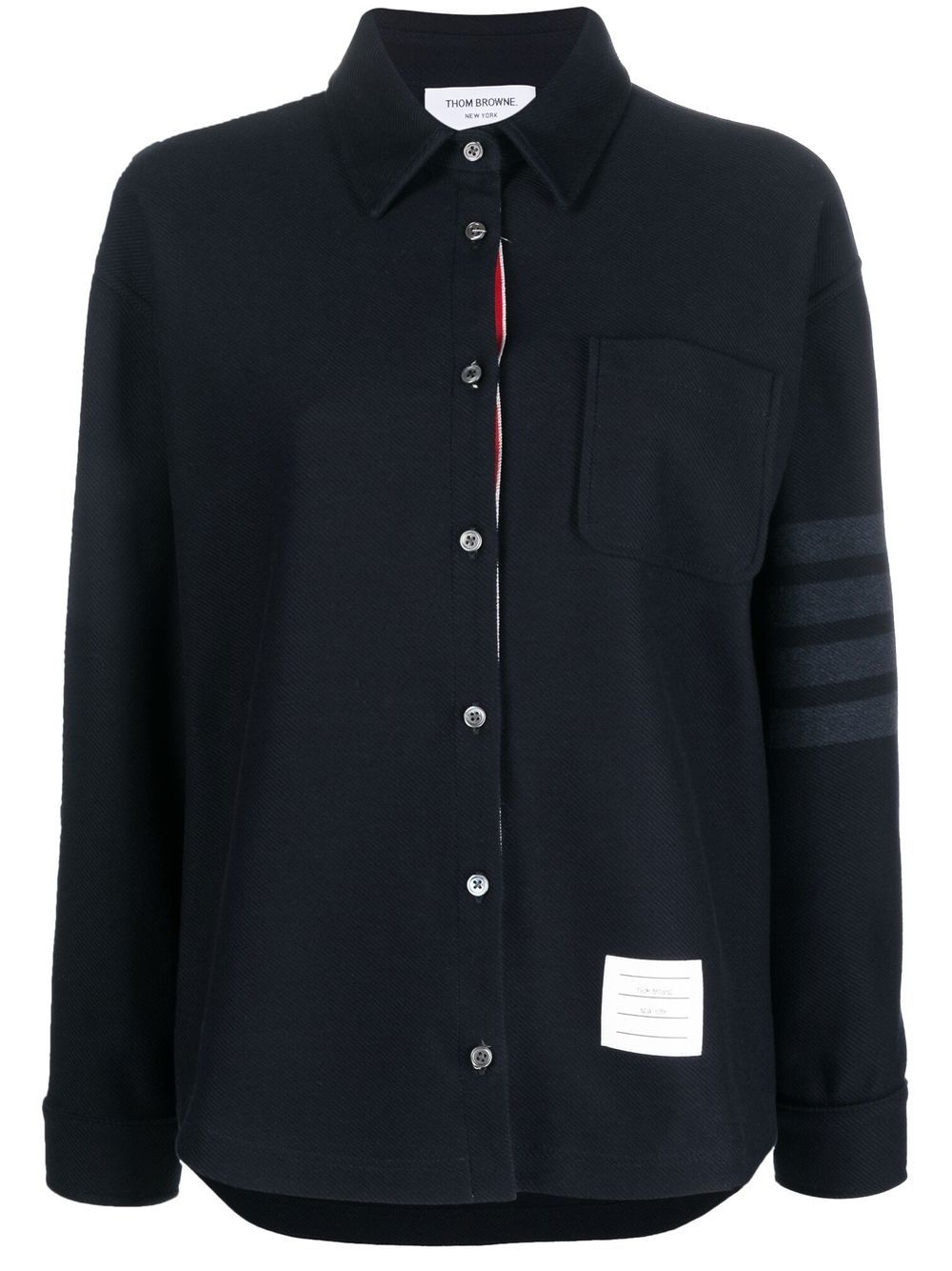 Thom Browne 双色四条纹迷你连衣裙 - 蓝色