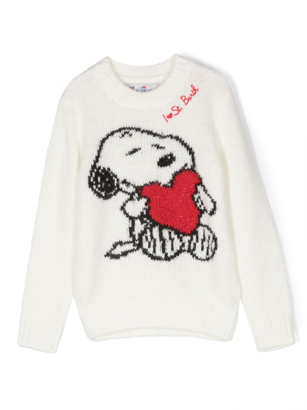 MC2 Saint Barth Kids x Peanuts Snoopy 嵌花针织毛衣 - 白色