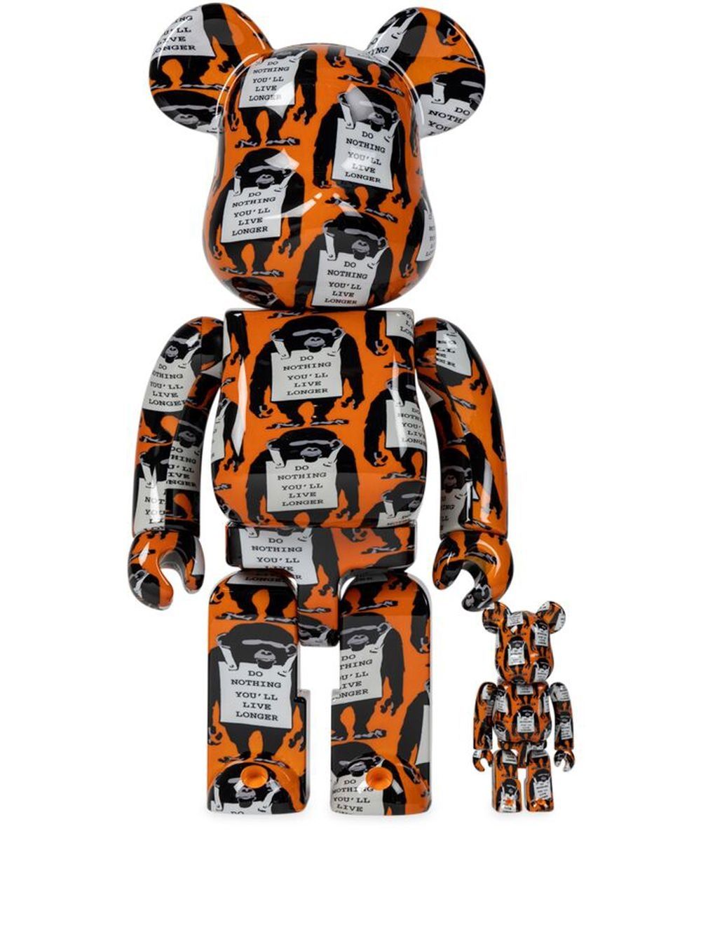 MEDICOM TOY Monkey Sign BE@RBRICK 模型玩具套装 - 橘色