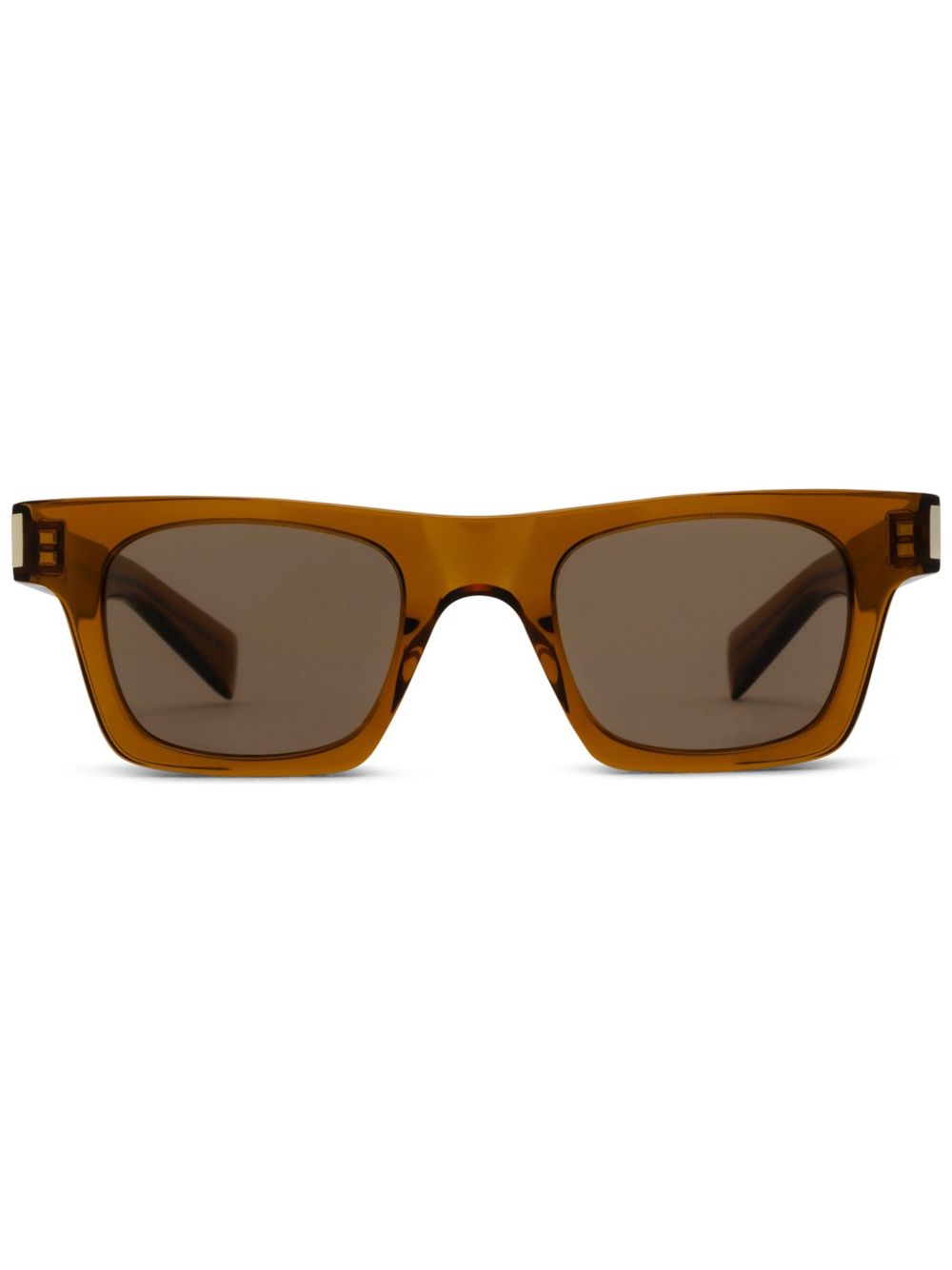 Saint Laurent Eyewear logo印花太阳眼镜 - 褐色