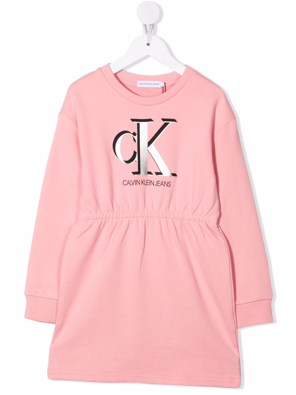 Calvin Klein Kids logo印花连衣裙 - 粉色