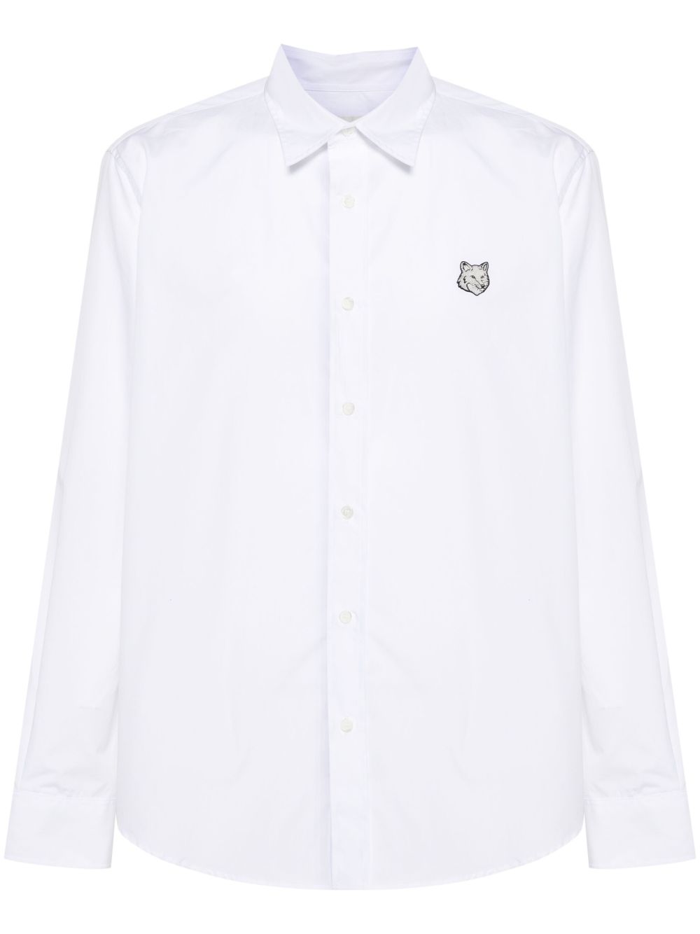 Maison Kitsuné 狐狸贴花棉衬衫 - 白色
