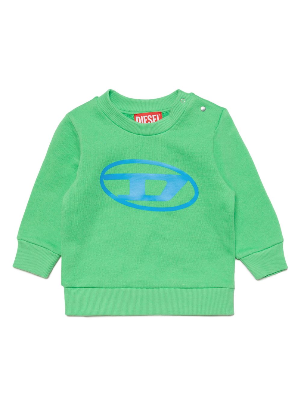 Diesel Kids Oval D 印花棉卫衣 - 绿色