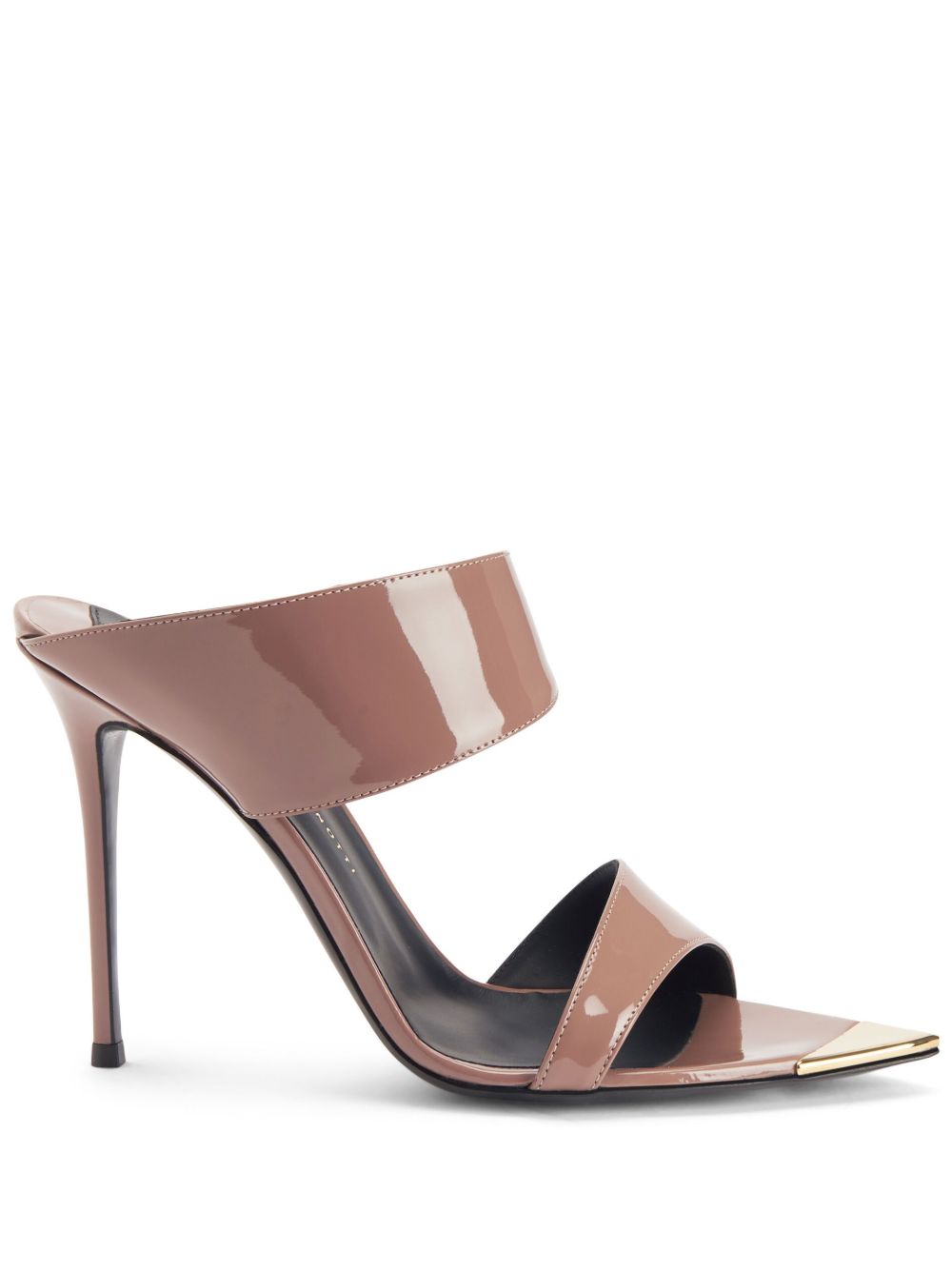 Giuseppe Zanotti Intriigo Allure 漆皮高跟穆勒鞋 - 中性色