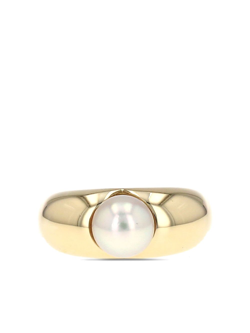 Cartier 18K黄金珍珠戒指（典藏款） - 金色