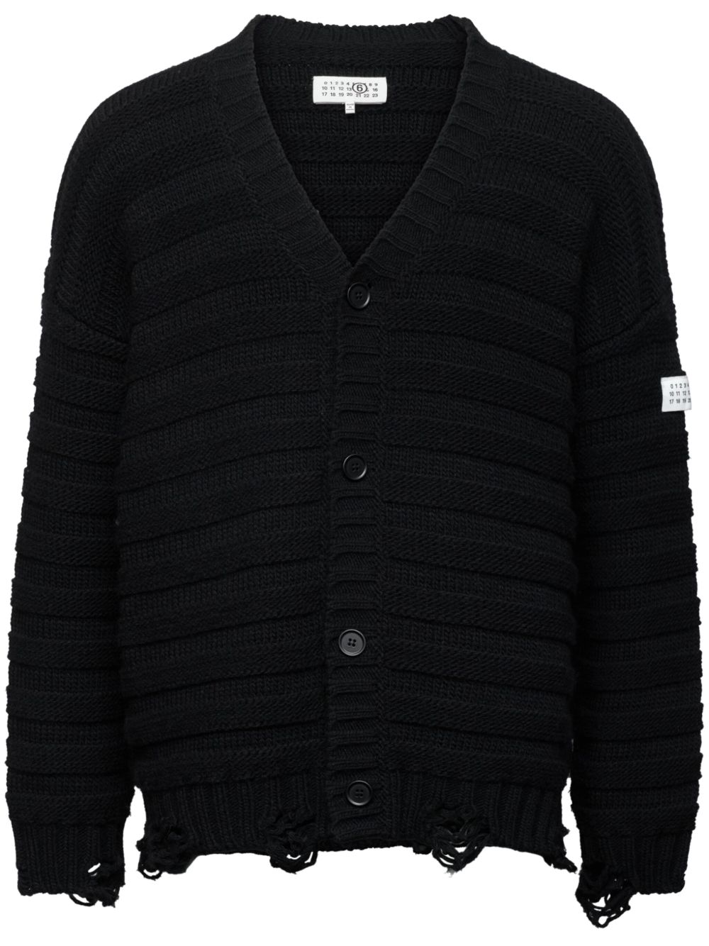 MM6 Maison Margiela V领针织开衫 - 黑色