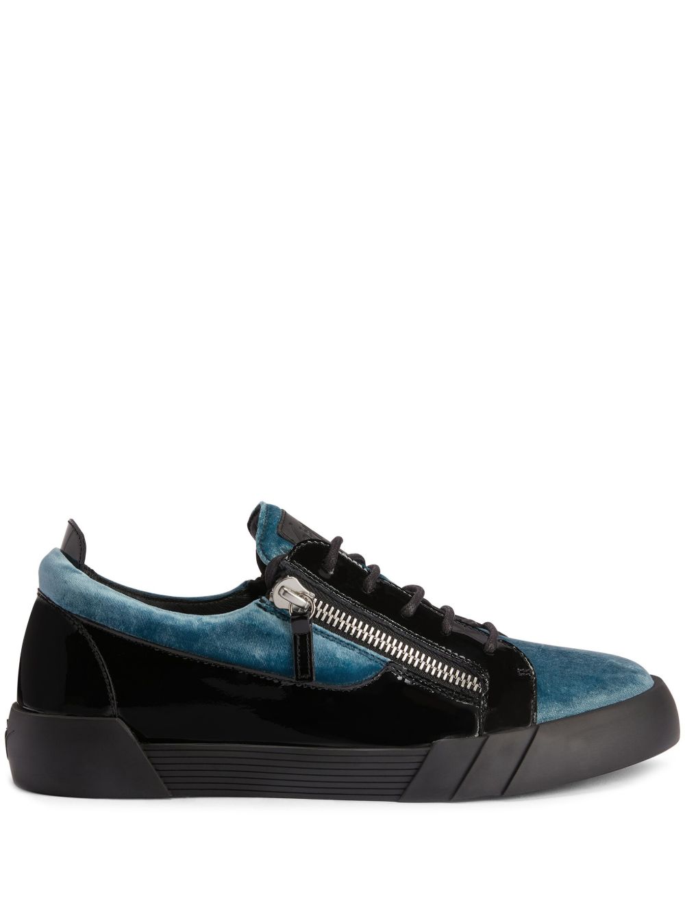 Giuseppe Zanotti Frankie 双色皮质运动鞋 - 黑色