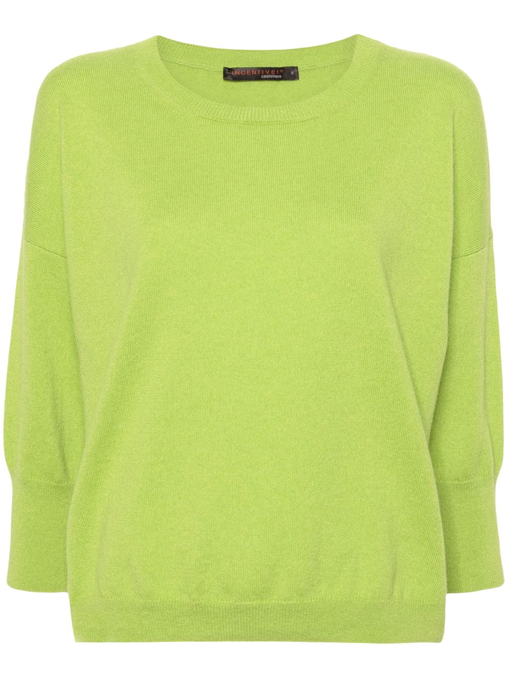Incentive! Cashmere 圆领羊绒毛衣 - 绿色
