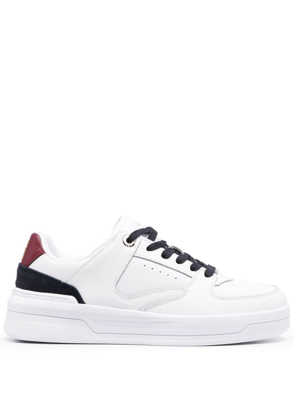 Tommy Hilfiger 经典logo低帮皮质运动鞋 - 白色