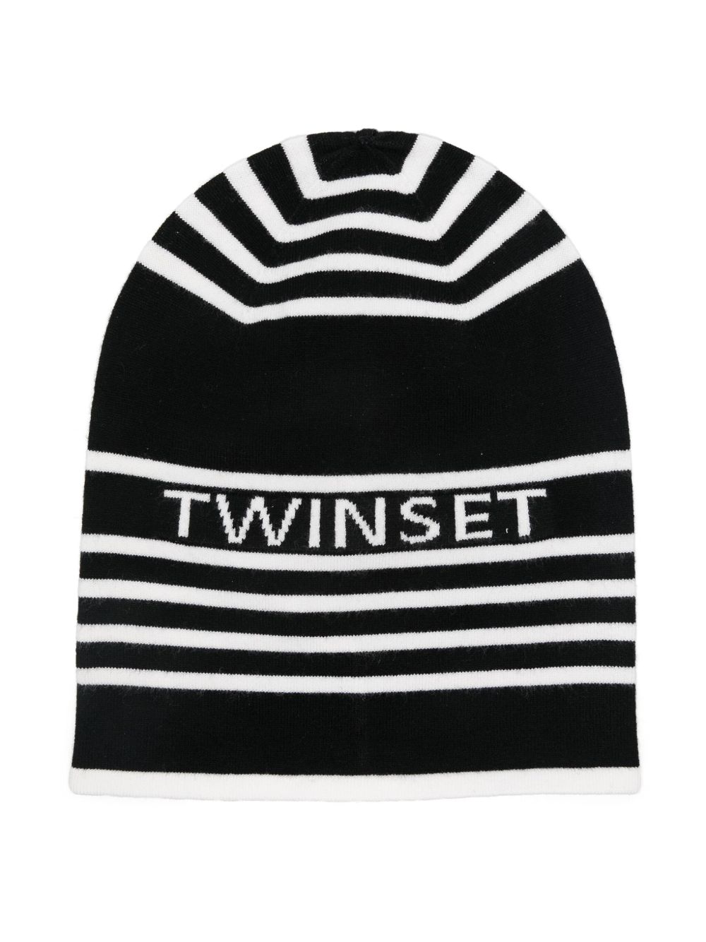 TWINSET Kids 提花logo套头帽 - 黑色