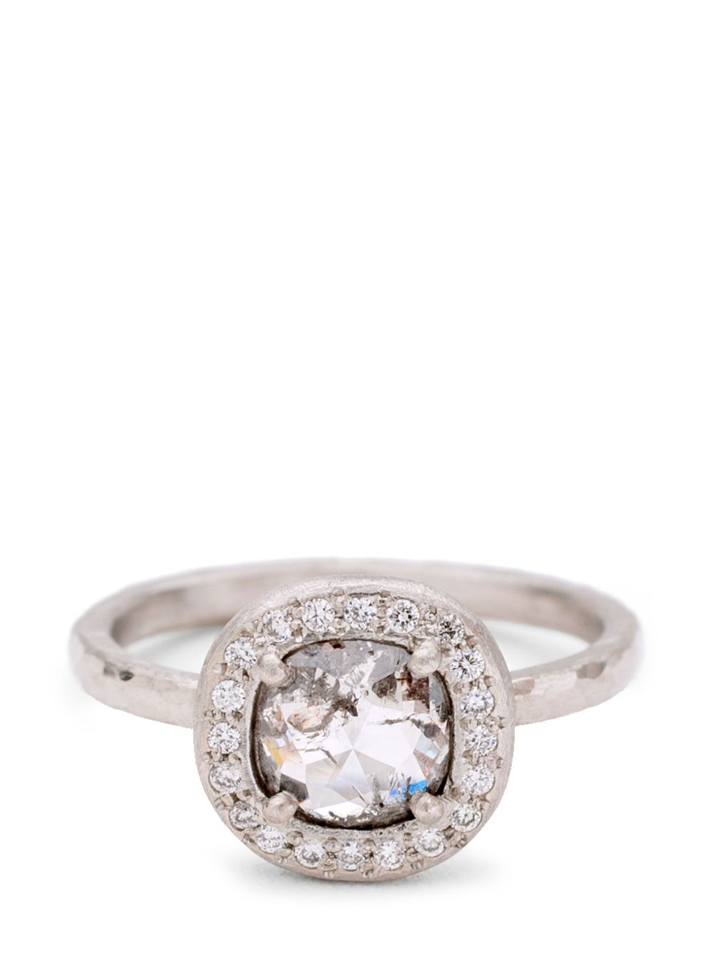 Yasuko Azuma platinum Halo diamond ring - 银色