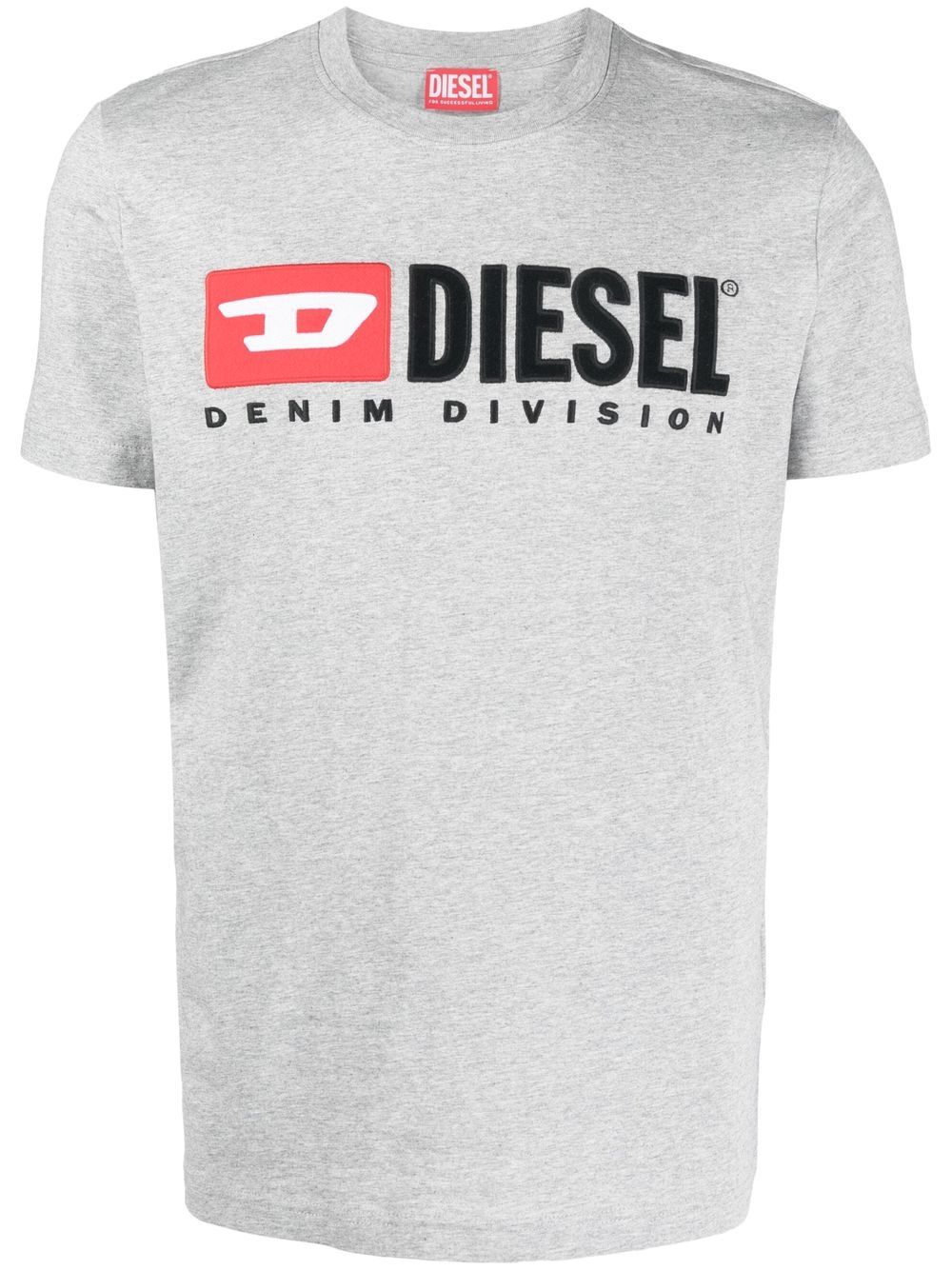 Diesel T-Diegor-Div logo刺绣T恤 - 灰色