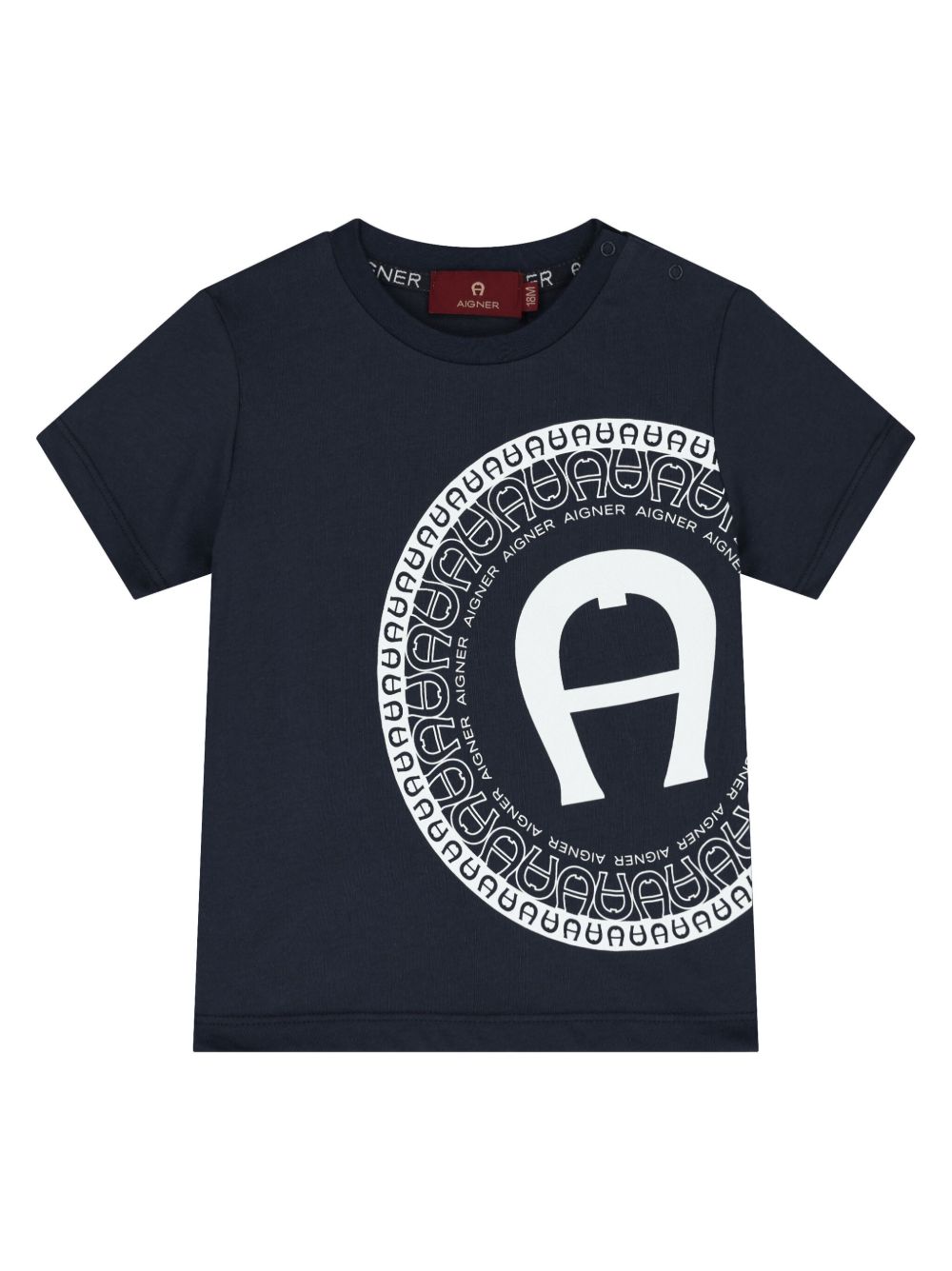 Aigner Kids logo印花T恤 - 蓝色