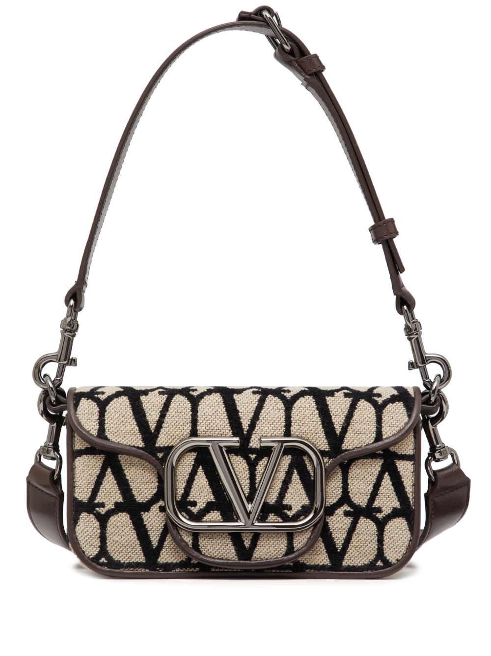 Valentino Garavani 经典logo图案标牌单肩包 - 中性色