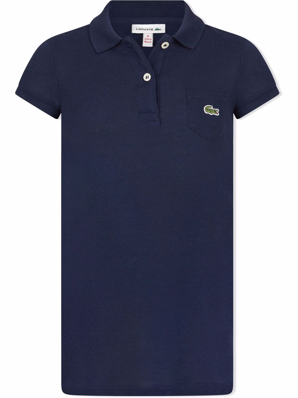 Lacoste Kids logo刺绣polo领上衣 - 蓝色