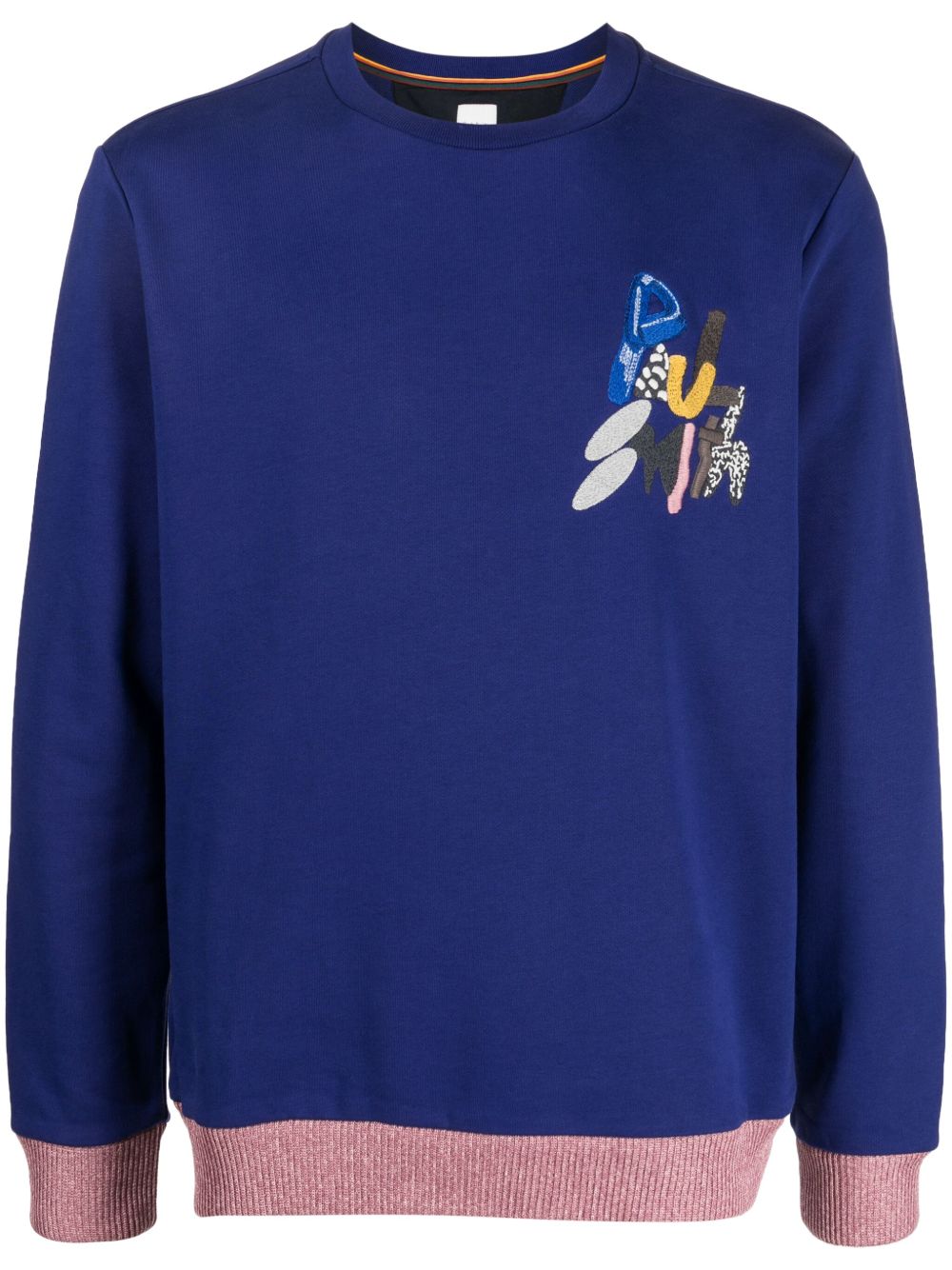 Paul Smith logo刺绣棉卫衣 - 蓝色