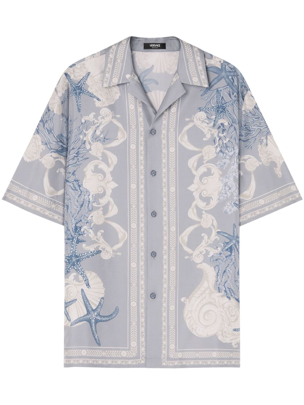 Versace Barocco Sea 真丝衬衫 - 蓝色