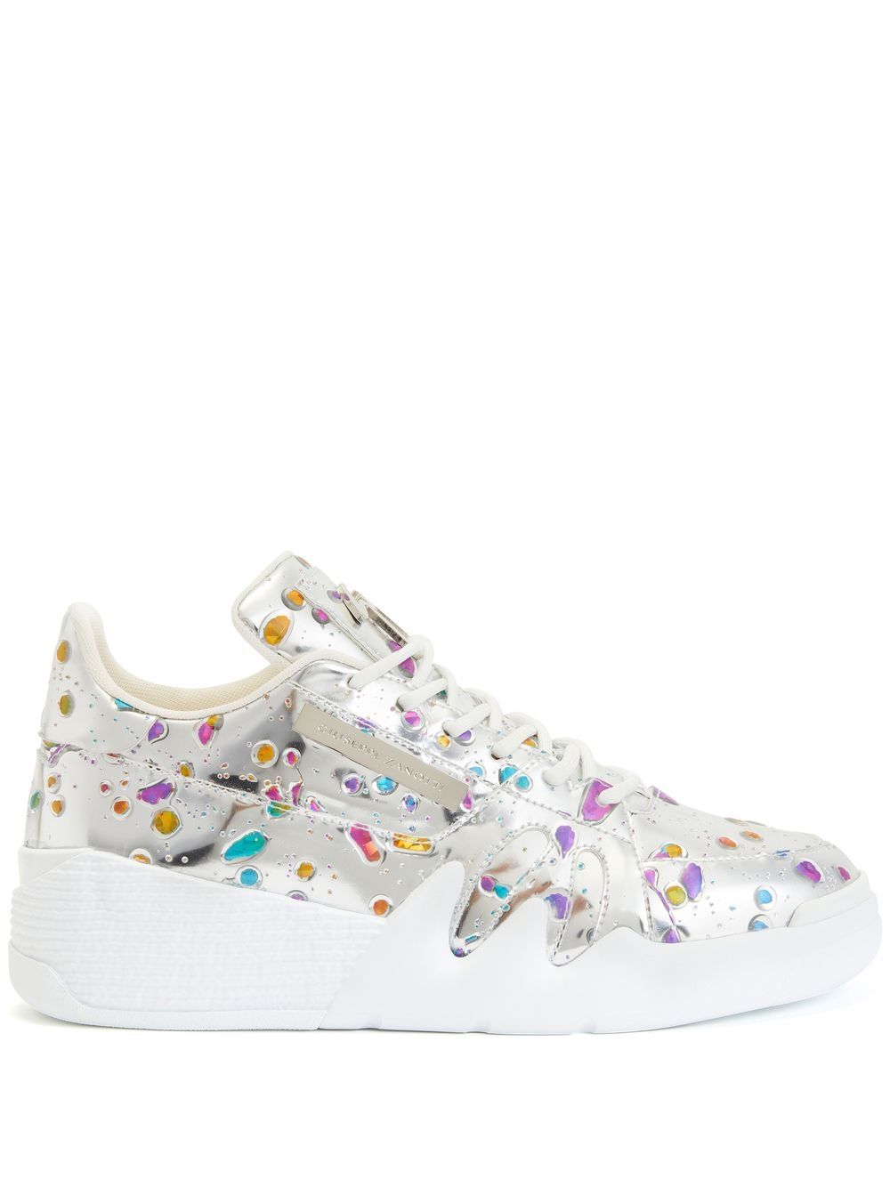 Giuseppe Zanotti Talon 抽象印花运动鞋 - 银色