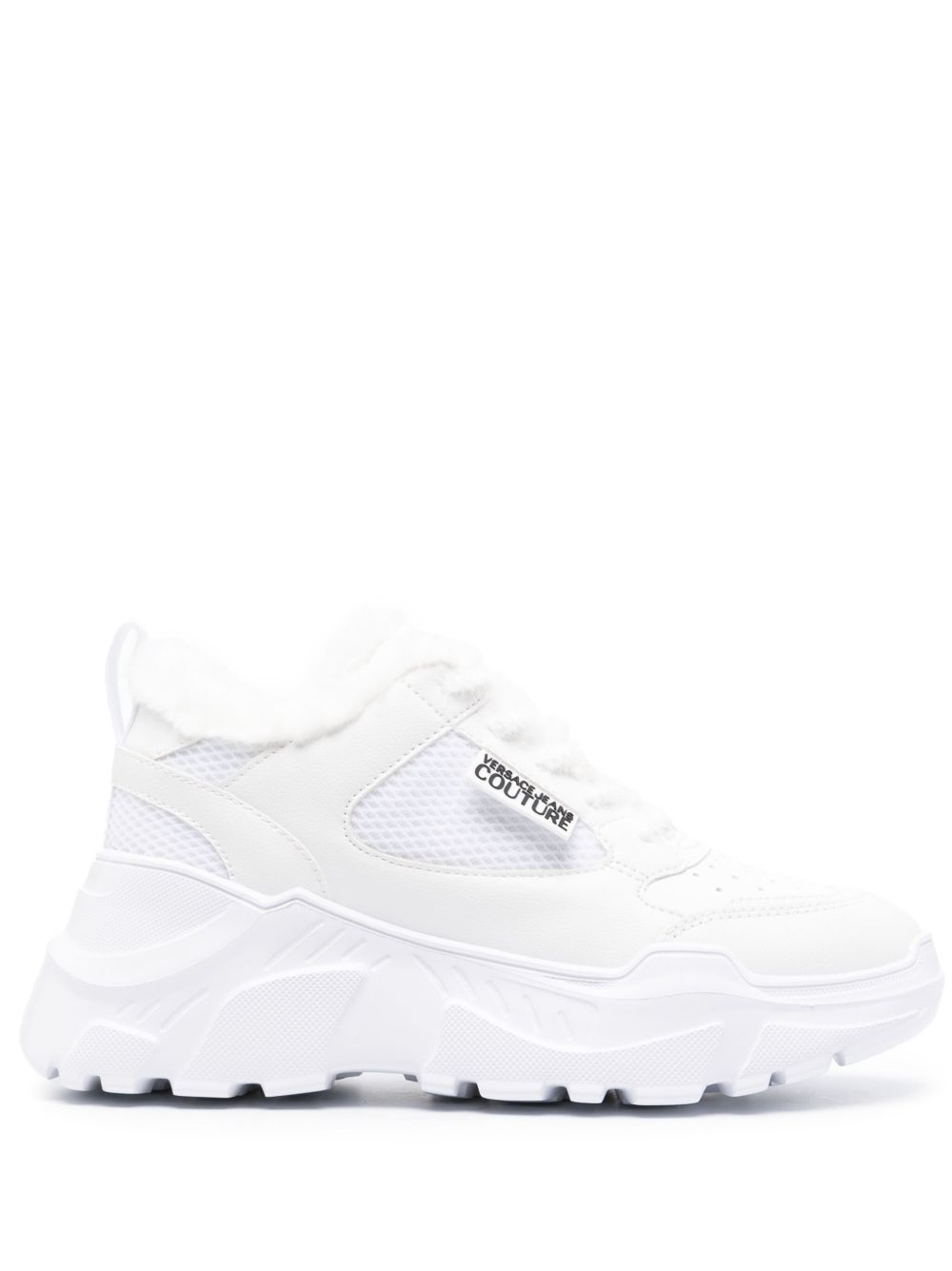 Versace Jeans Couture Speedtrack 皮草衬里运动鞋 - 白色