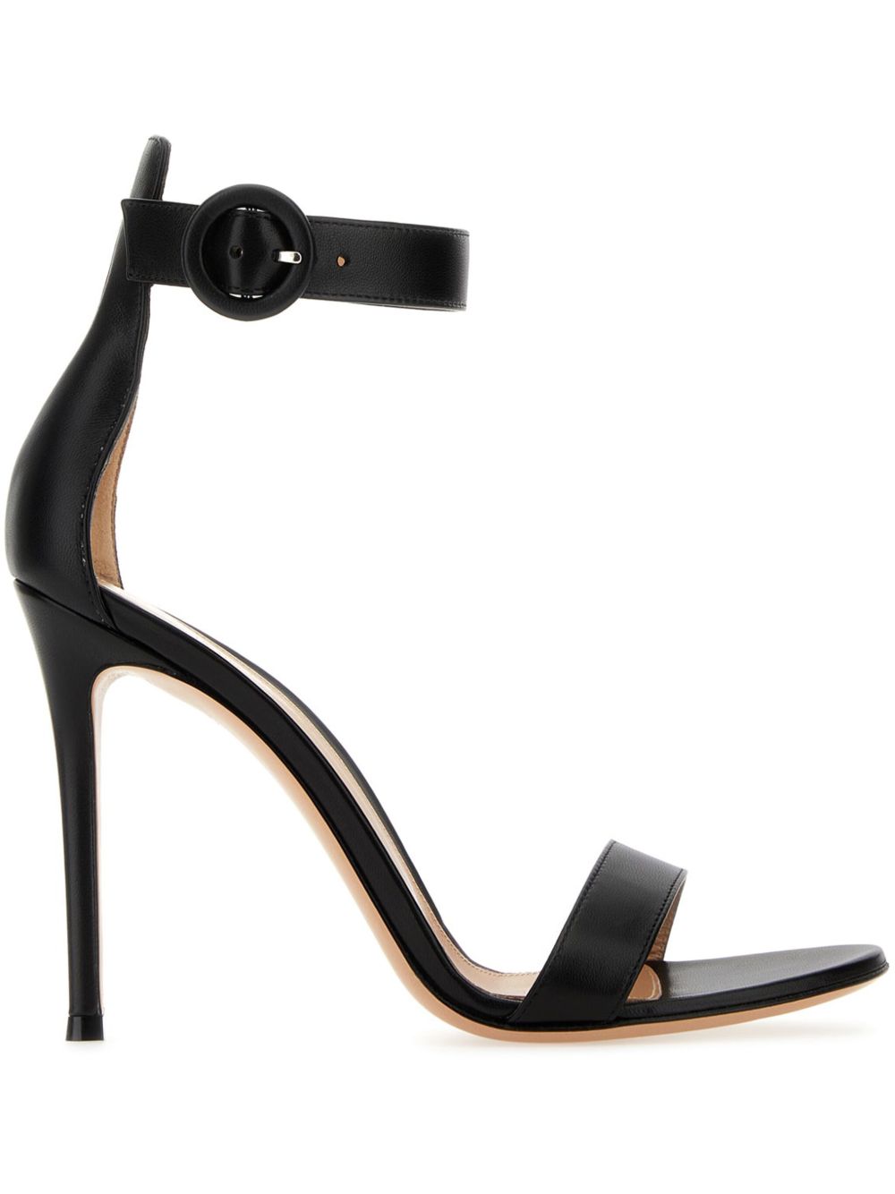 Gianvito Rossi 踝带真皮凉鞋 - 黑色