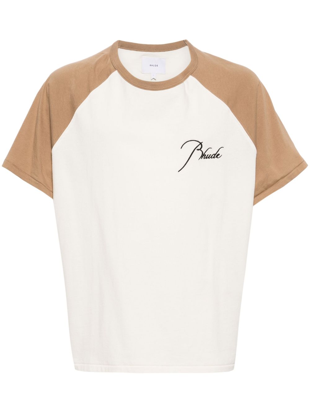 RHUDE colour-block cotton T-shirt - 中性色