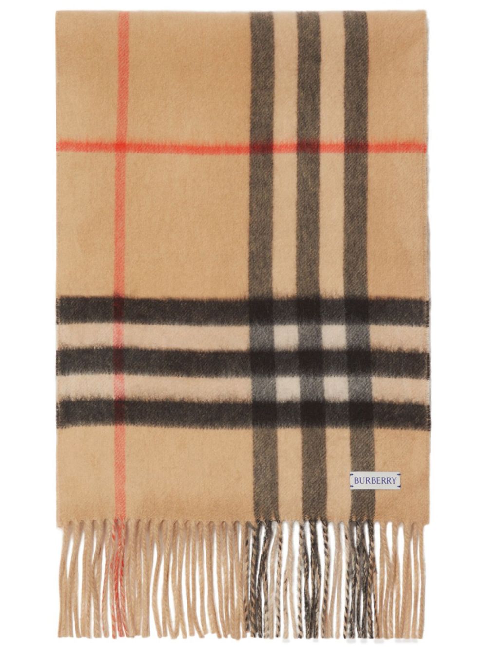 Burberry 双面格纹羊绒围巾 - 中性色