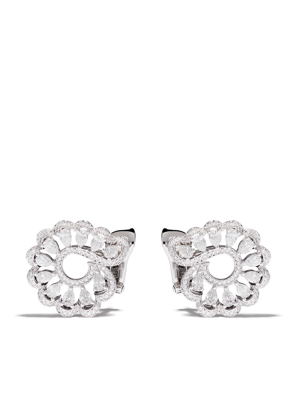 Chopard Precious Lace 18K白金钻石耳环 - 银色