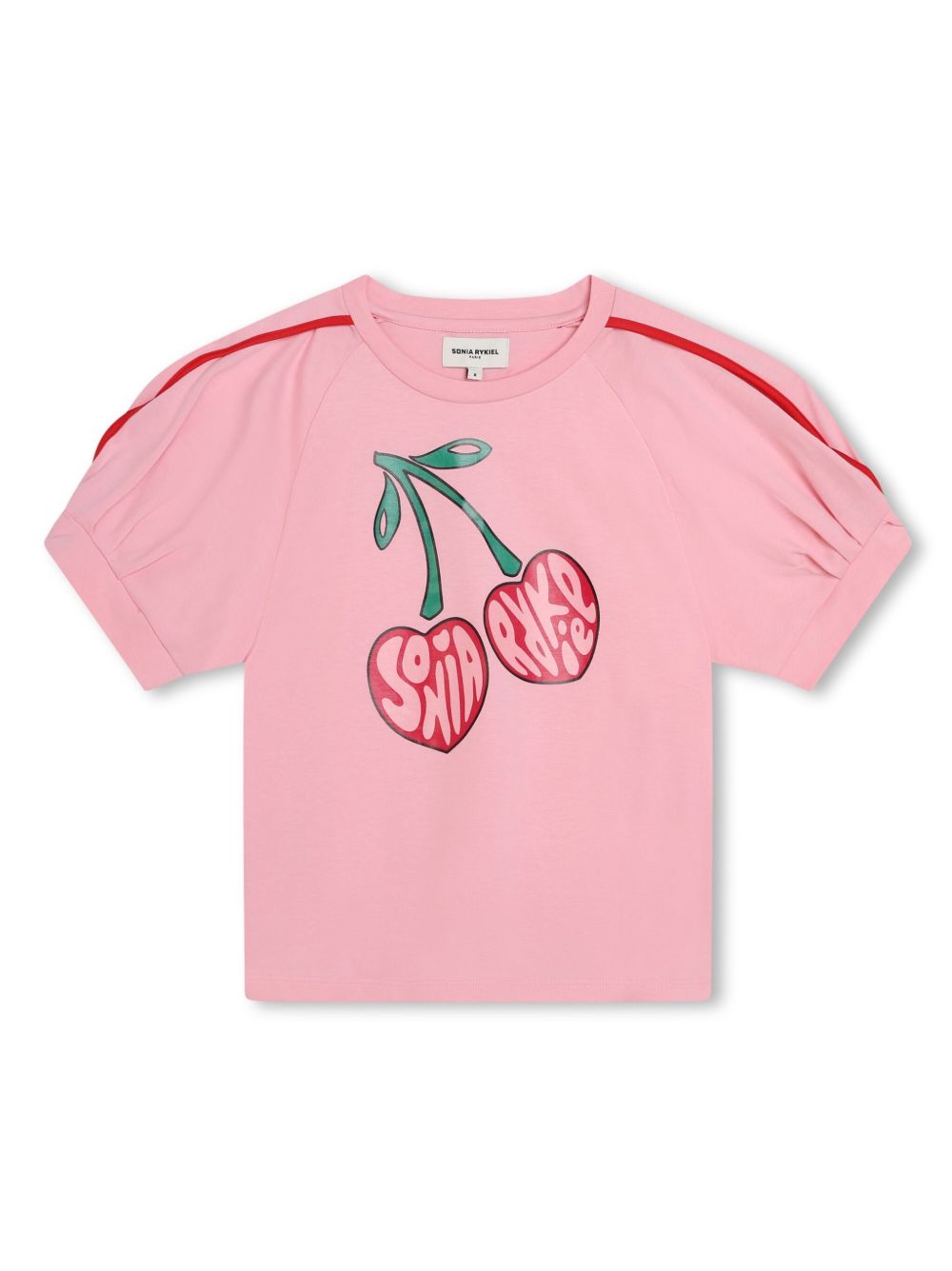 SONIA RYKIEL ENFANT 樱桃logo印花棉T恤 - 粉色