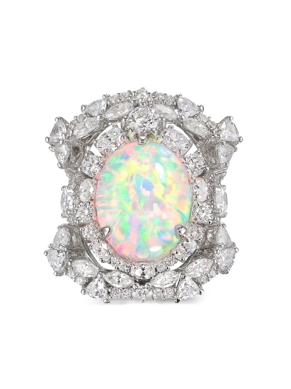 Anabela Chan 18K白金 Sky Opal Ocean 戒指套装 - 灰色