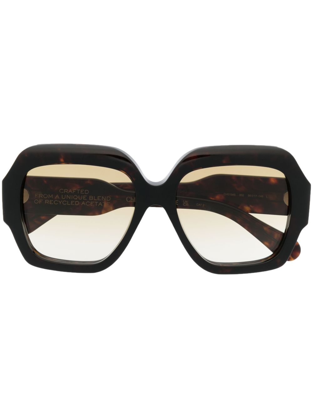 Chloé Eyewear 超大框渐色太阳眼镜 - 褐色