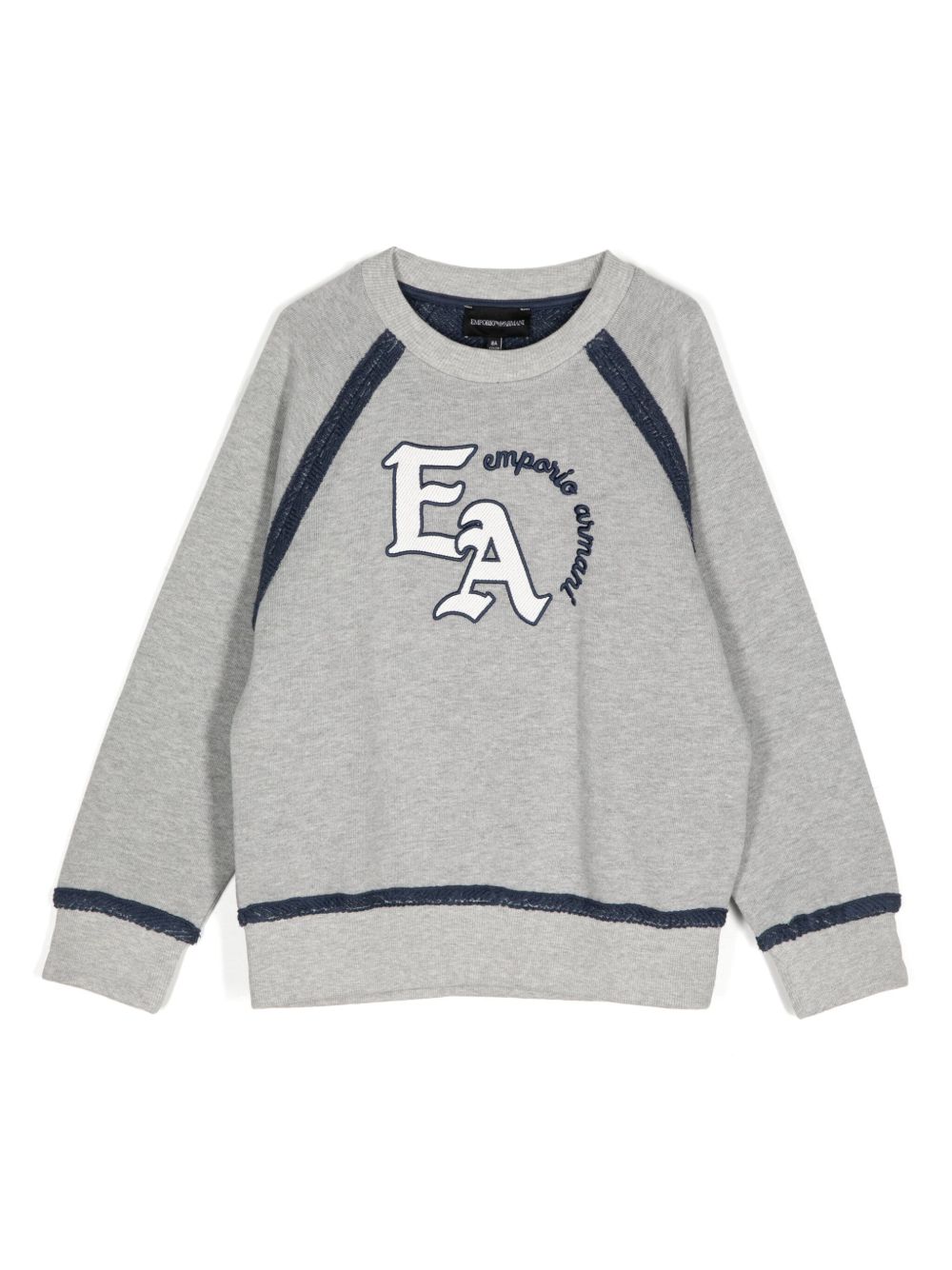 Emporio Armani Kids 标贴卫衣 - 灰色