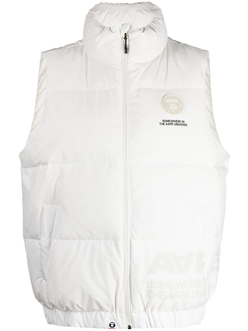 AAPE BY *A BATHING APE® 标贴蓬松马甲 - 白色
