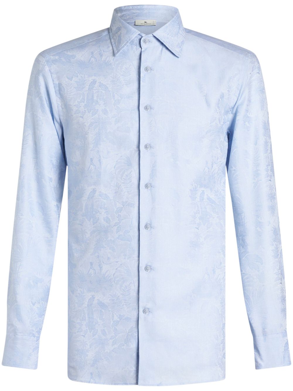 ETRO 花卉印花长袖衬衫 - 蓝色