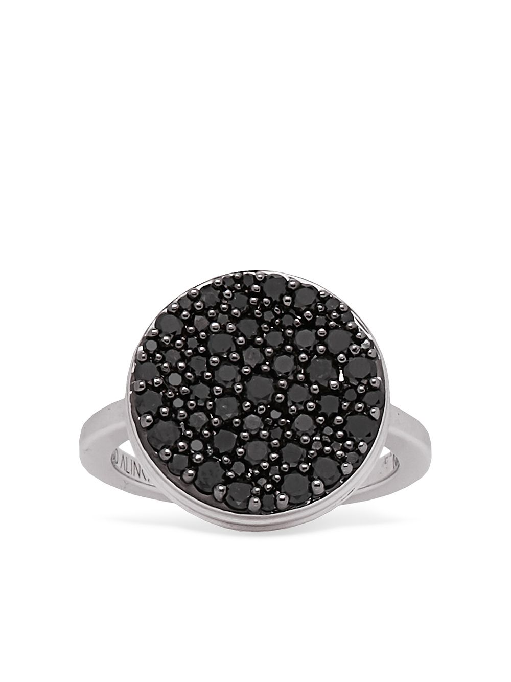 ALINKA Black Caviar 18K白金钻石戒指 - 银色