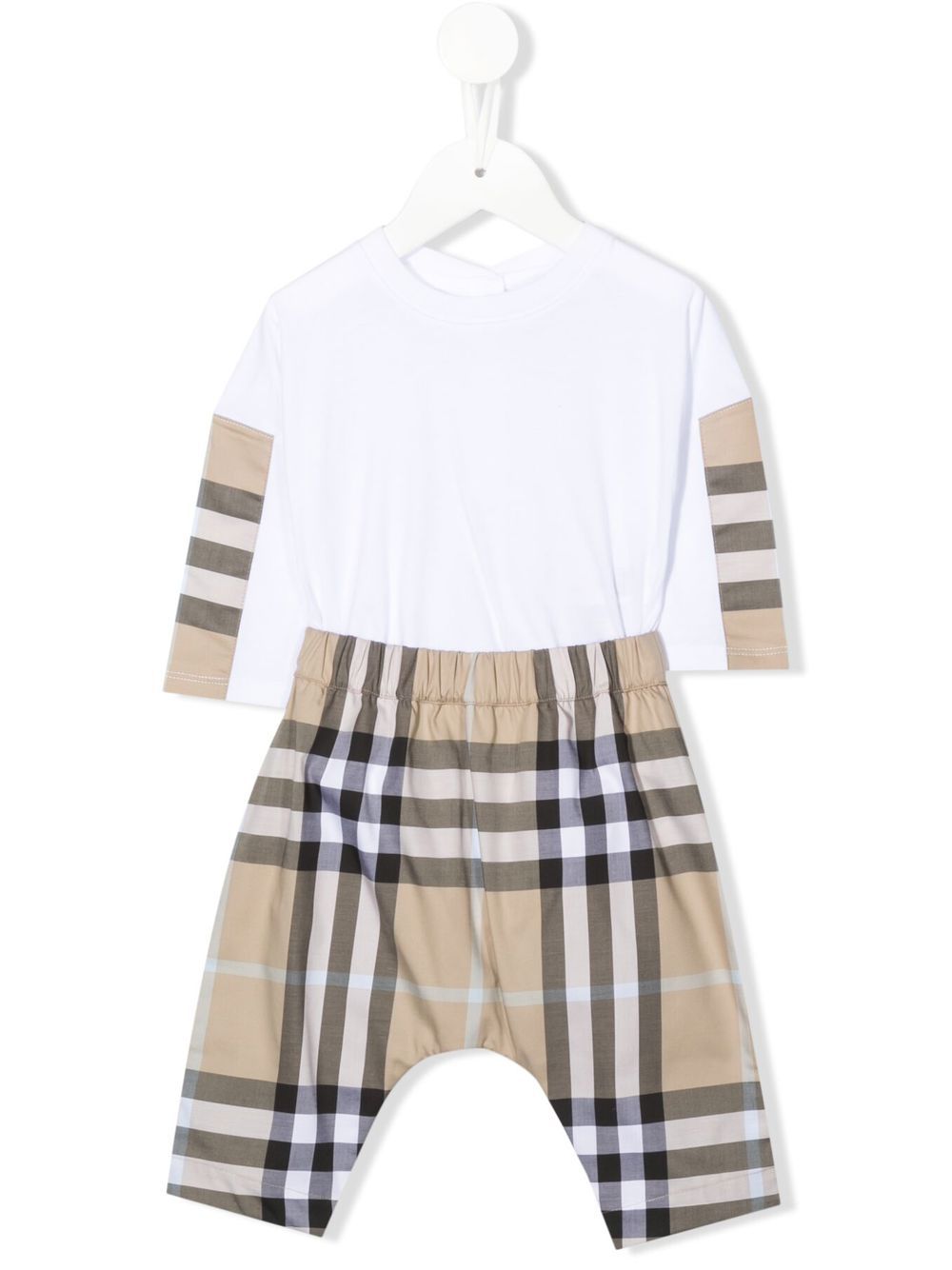 Burberry Kids Vintage Check 棉连体衣 - 中性色