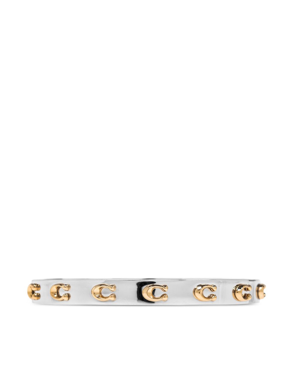 Coach logo标牌手镯 - 银色