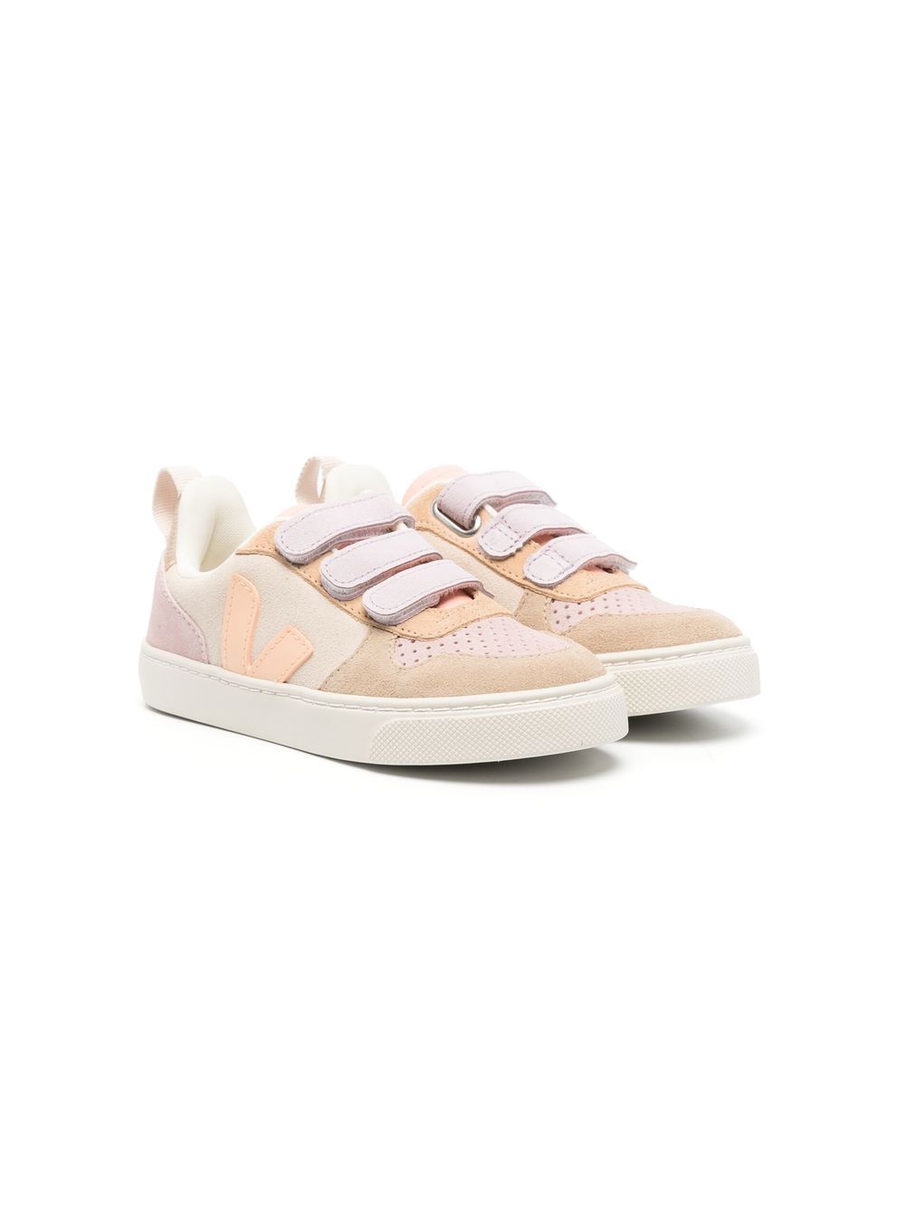 VEJA Kids 标贴魔术贴运动鞋 - 褐色