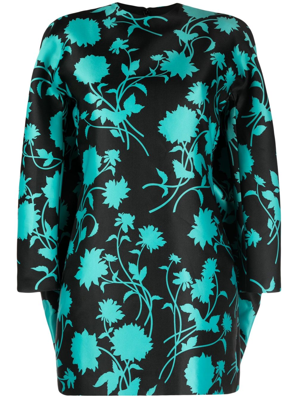 Versace Floral Silhouette 印花迷你连衣裙 - 绿色