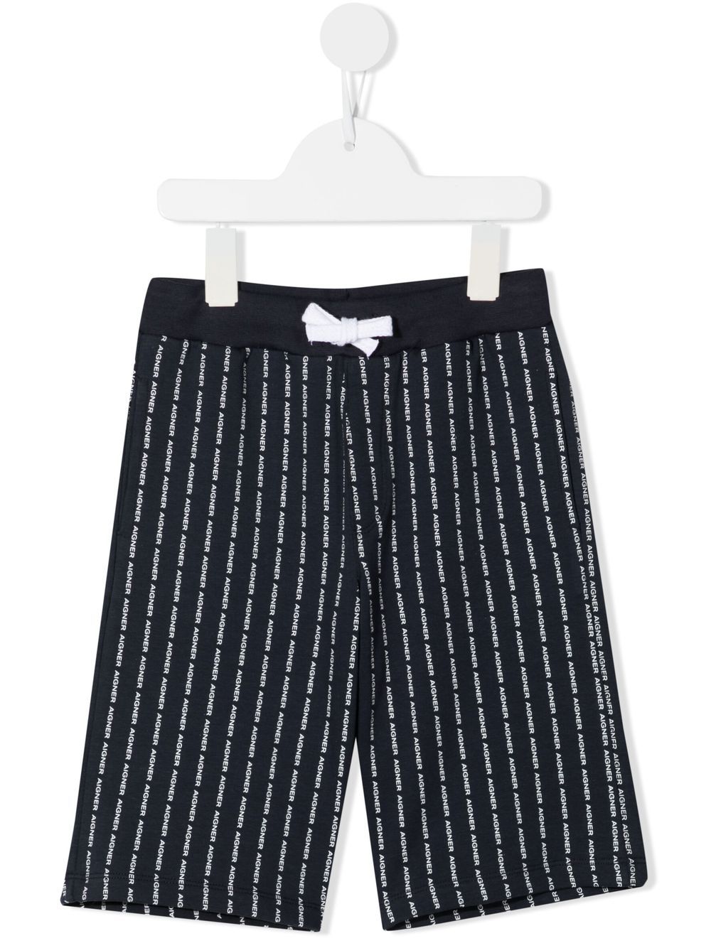 Aigner Kids logo印花露踝裤 - 蓝色