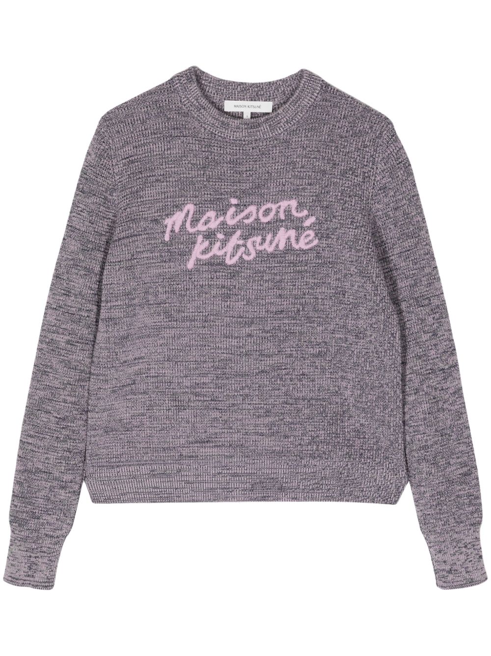 Maison Kitsuné Handwriting logo刺绣毛衣 - 紫色