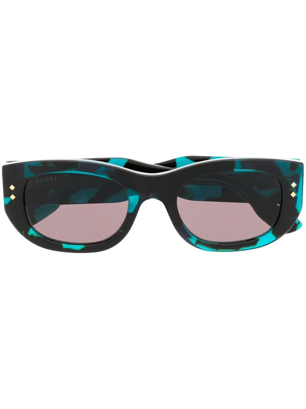Gucci Eyewear 有色镜片方框太阳眼镜 - 蓝色