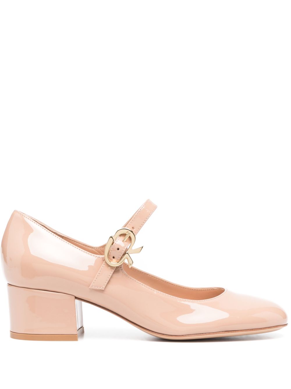 Gianvito Rossi Mary Ribbon 漆皮中跟鞋 - 中性色