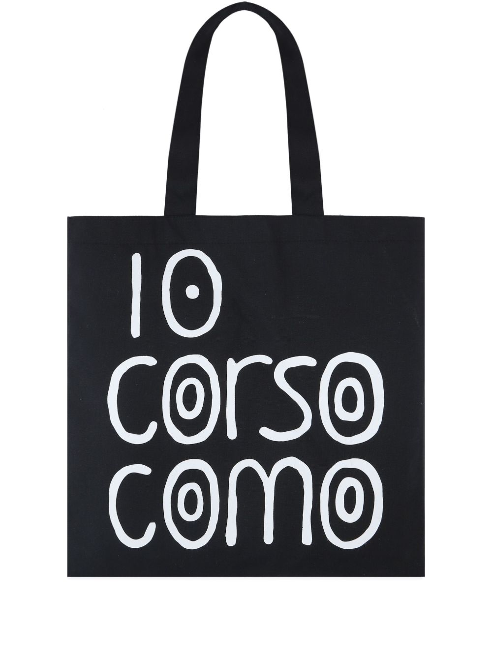 10 CORSO COMO logo印花帆布托特包 - 黑色