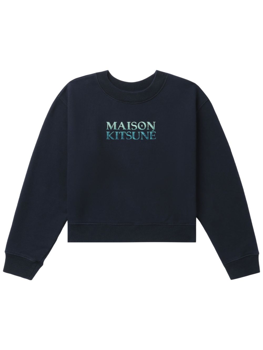 Maison Kitsuné logo刺绣卫衣 - 蓝色