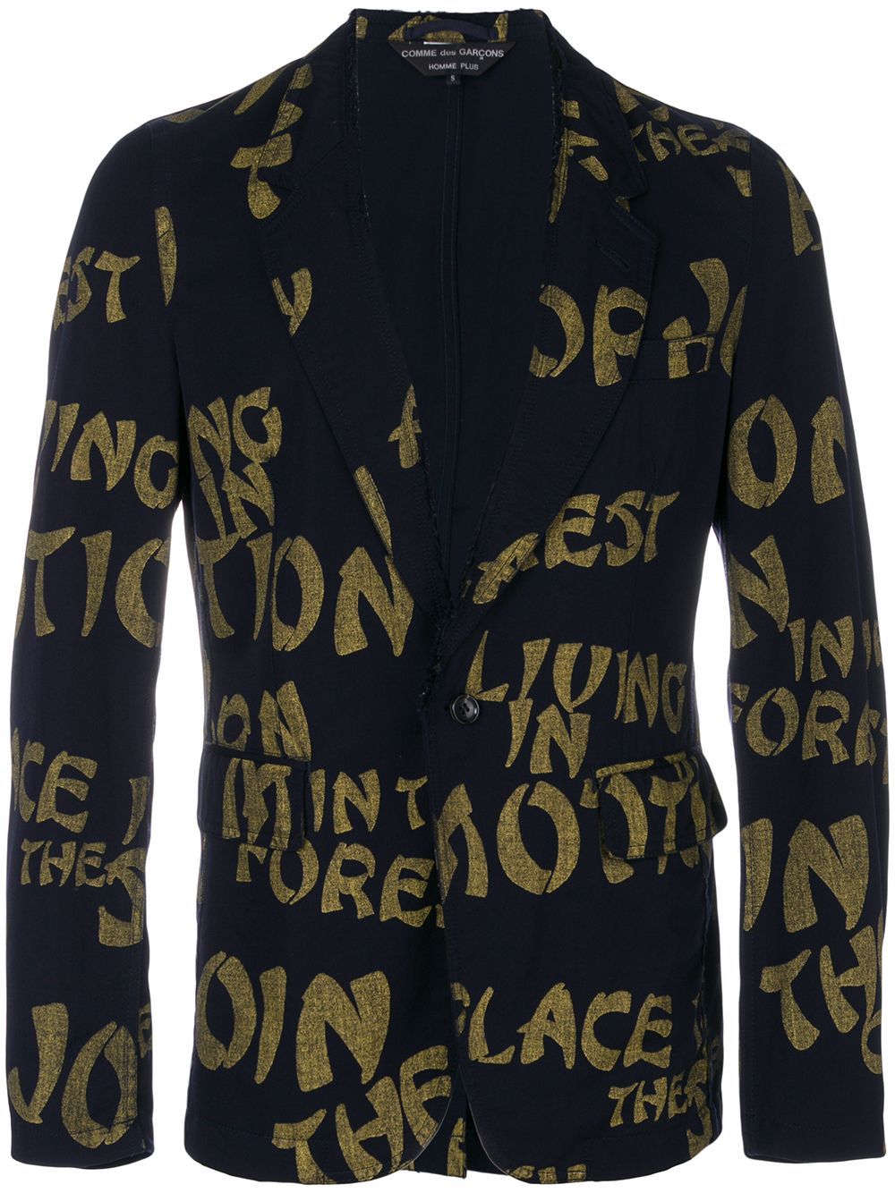 Comme Des Garçons Pre-Owned 古着印刷字印花西装夹克 - 蓝色