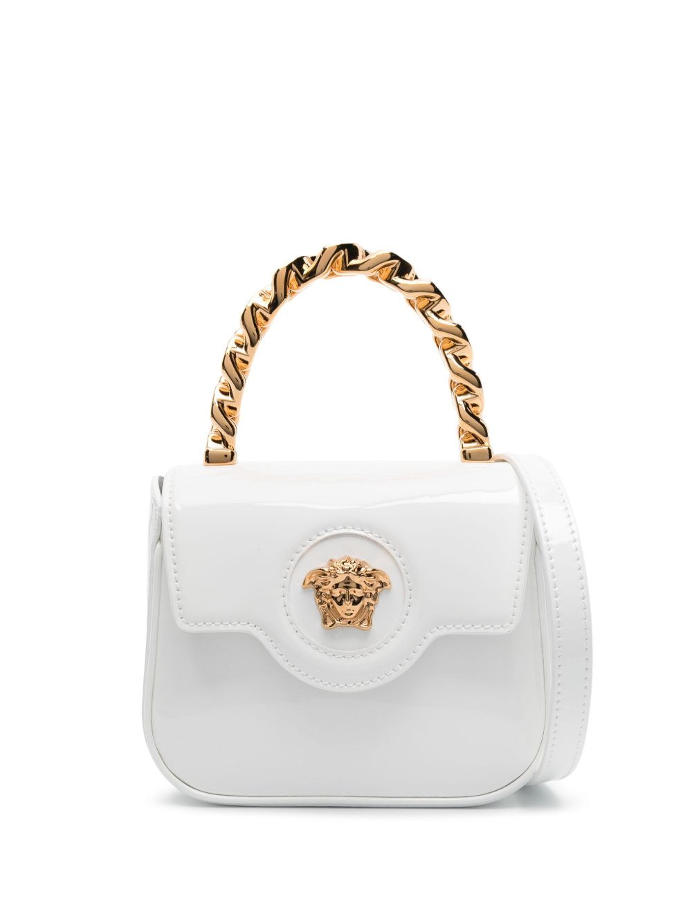 Versace La Medusa 漆皮迷你包 - 白色