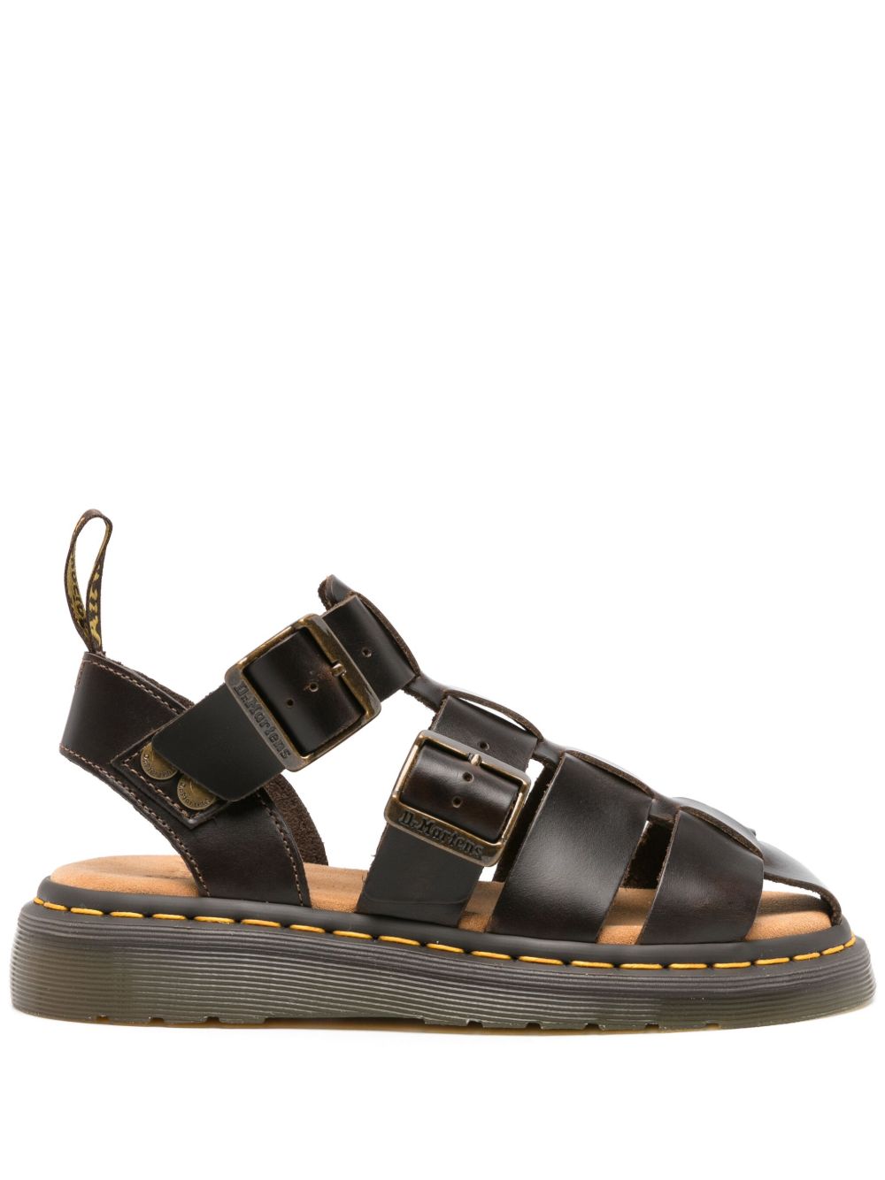 Dr. Martens Garin 皮质凉鞋 - 褐色